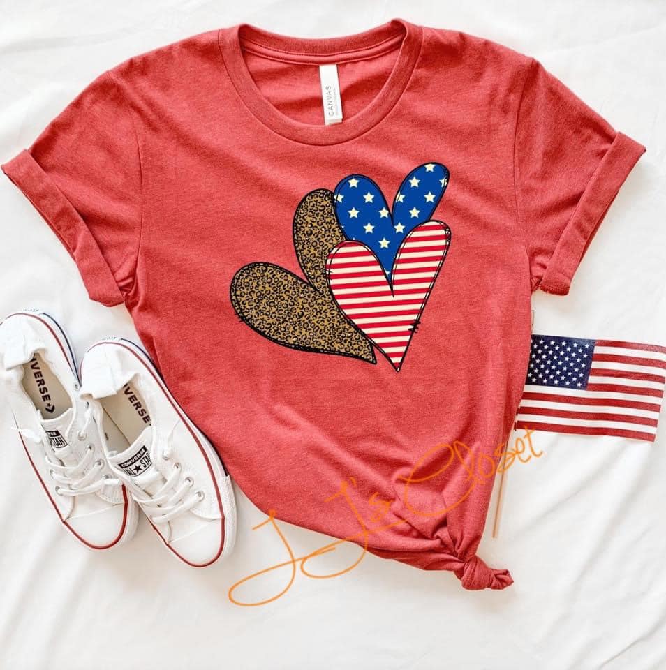 4th Of July Hearts USA