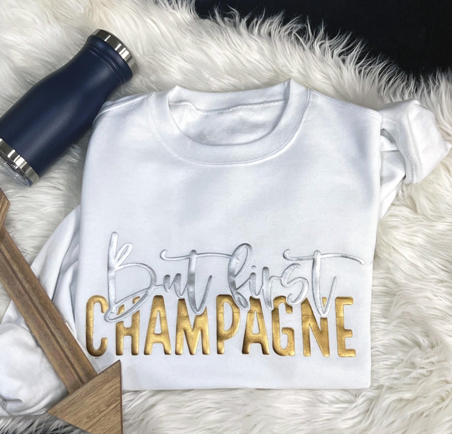 But First Champagne Metallic Puff
