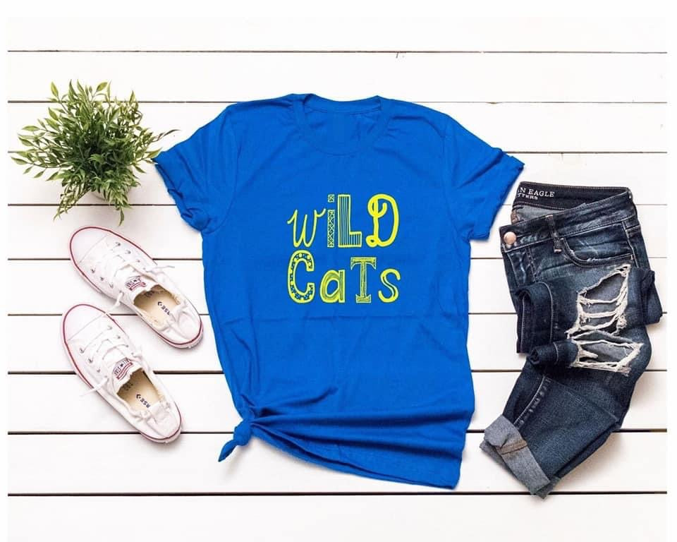 wildcats school doodle yellow