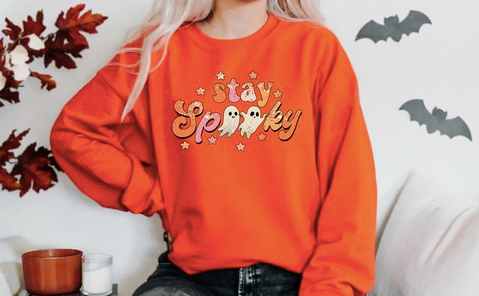 stay spooky glitter ghost long sleeve
