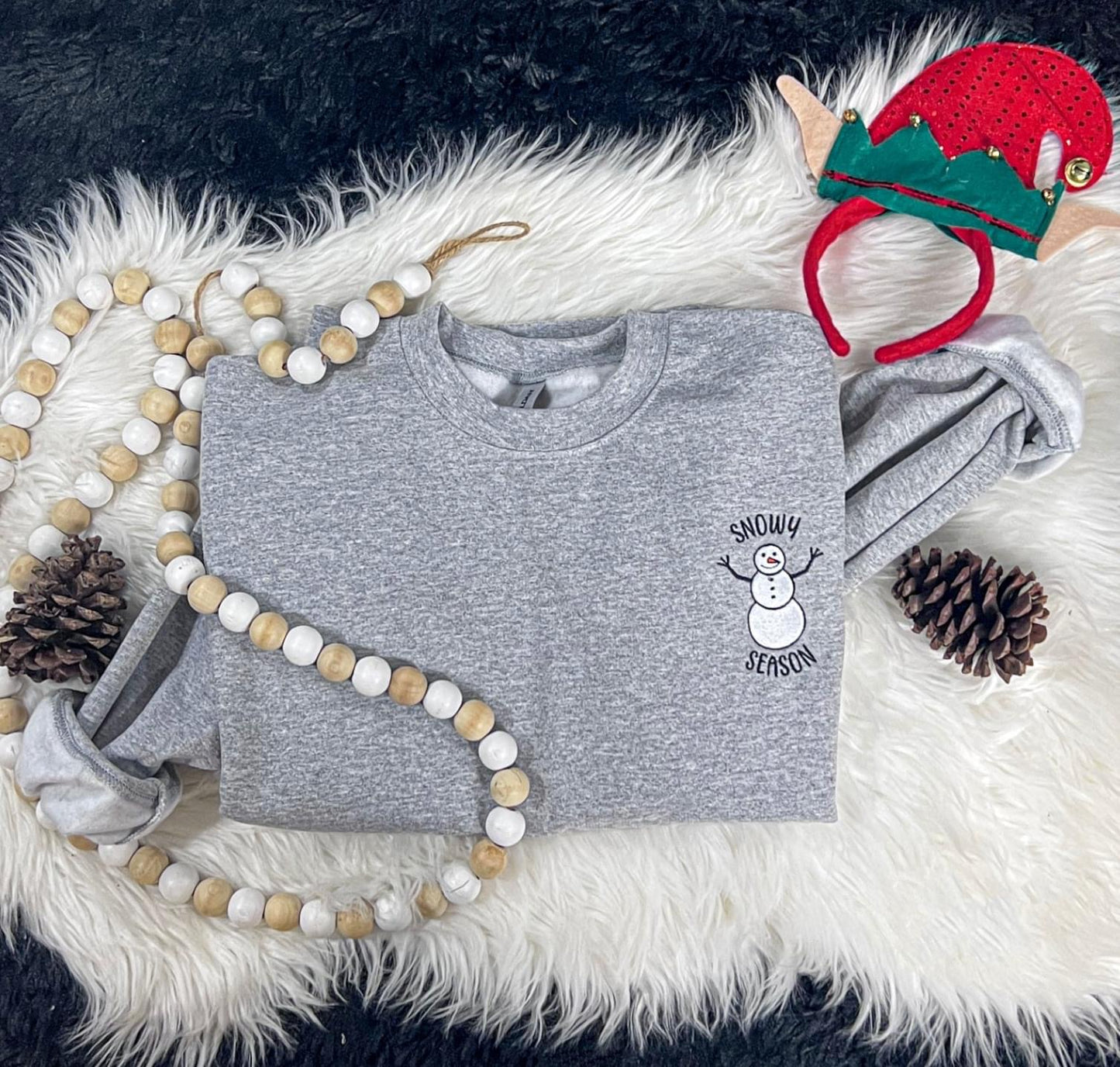 Snowy Season Embroidery Snowman