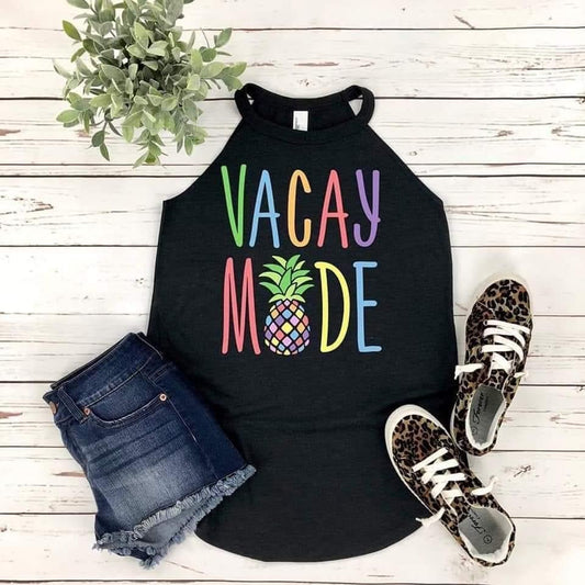 Vacay Mode Rocker Tank and Short Sleeve