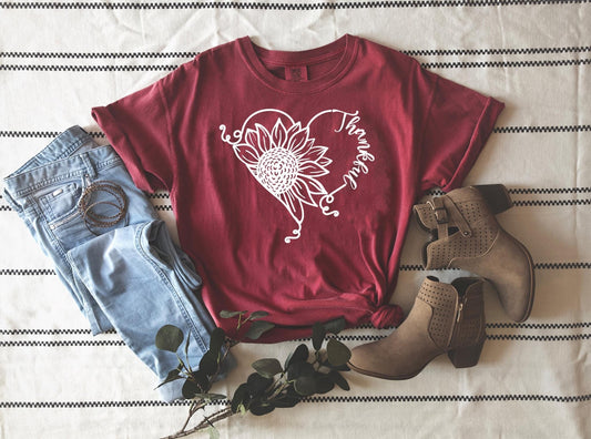 thankful sunflower heart