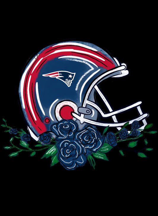 new england patriots floral helmet