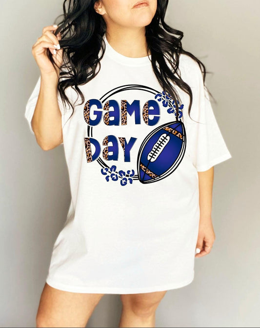 game day football blue leopard