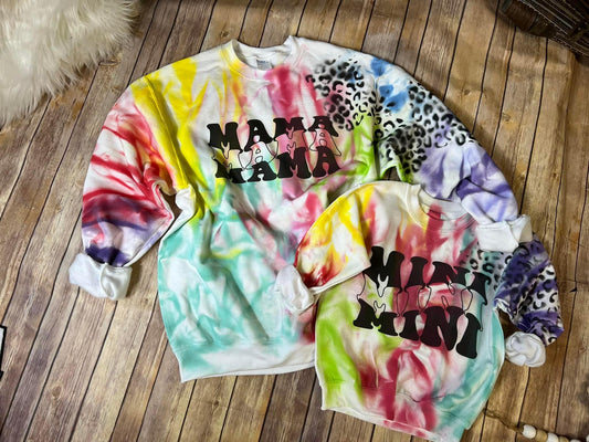 mama leopard spray fleece