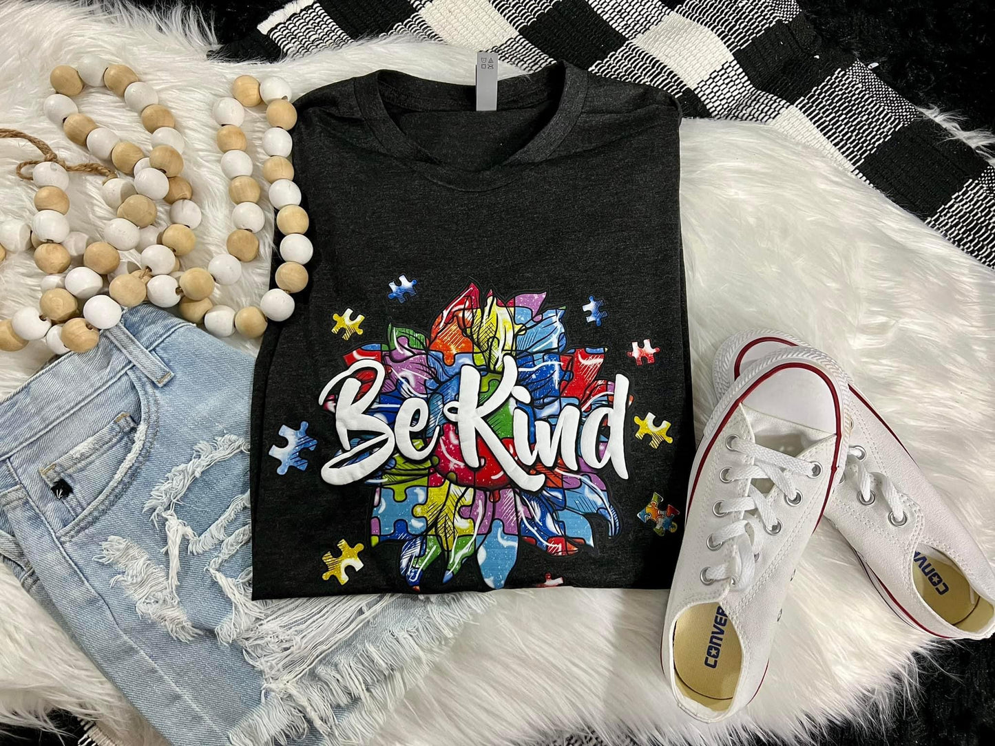 Be Kind Autism Flower With Puff