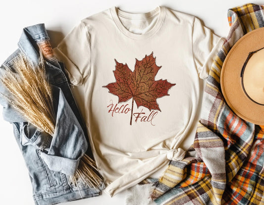 hello fall leaf