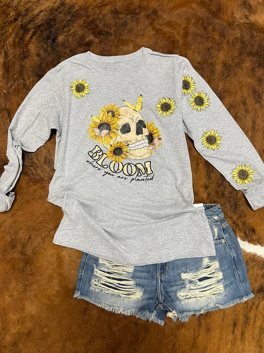 bloom where you re planted with sunflower sleeve