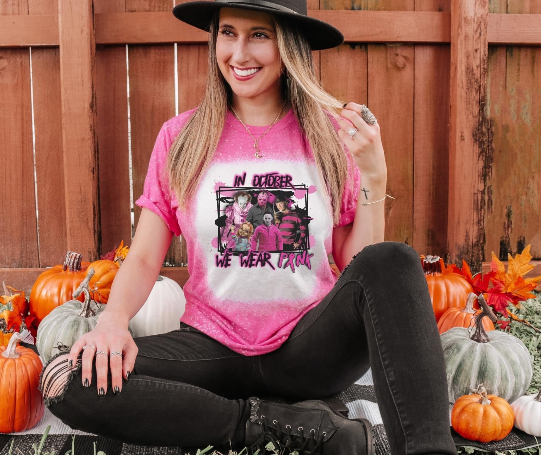 in october we wear pink acid Washed