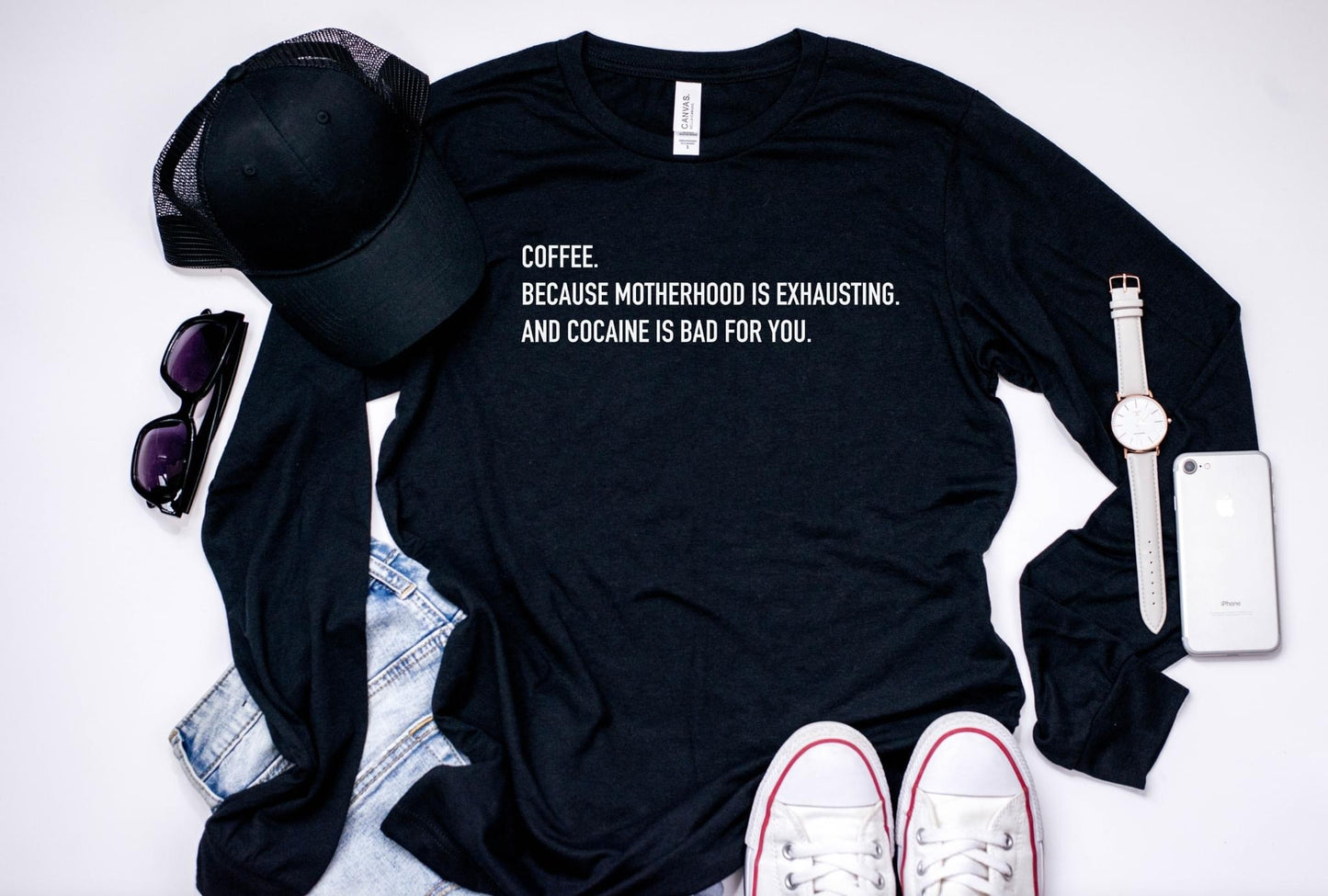 Coffee Because Motherhood and Cocaine White