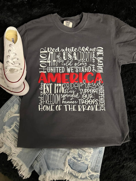 America Red Puff Words