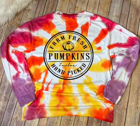 Farm Fresh Pumpkin Tie Dye Fleece