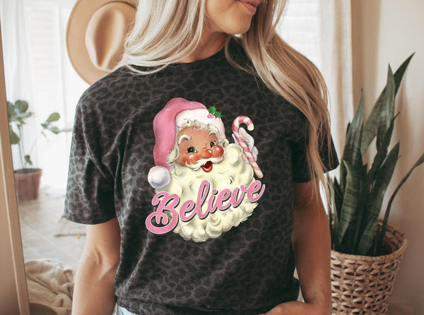 Believe Pink Santa
