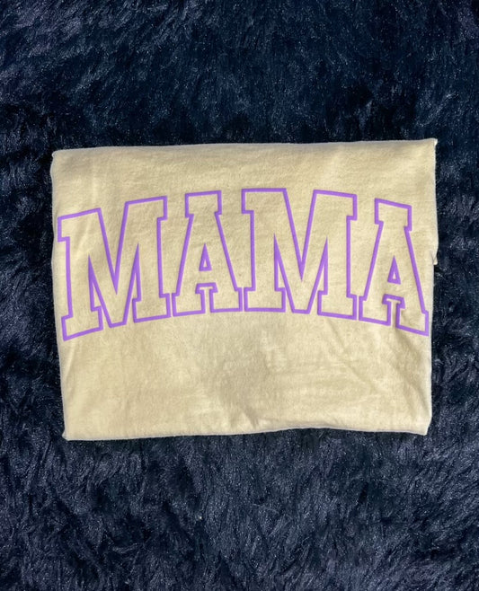 Mama outline lavender puff