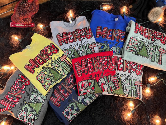 Merry And Bright Doodle Tree Long Sleeve