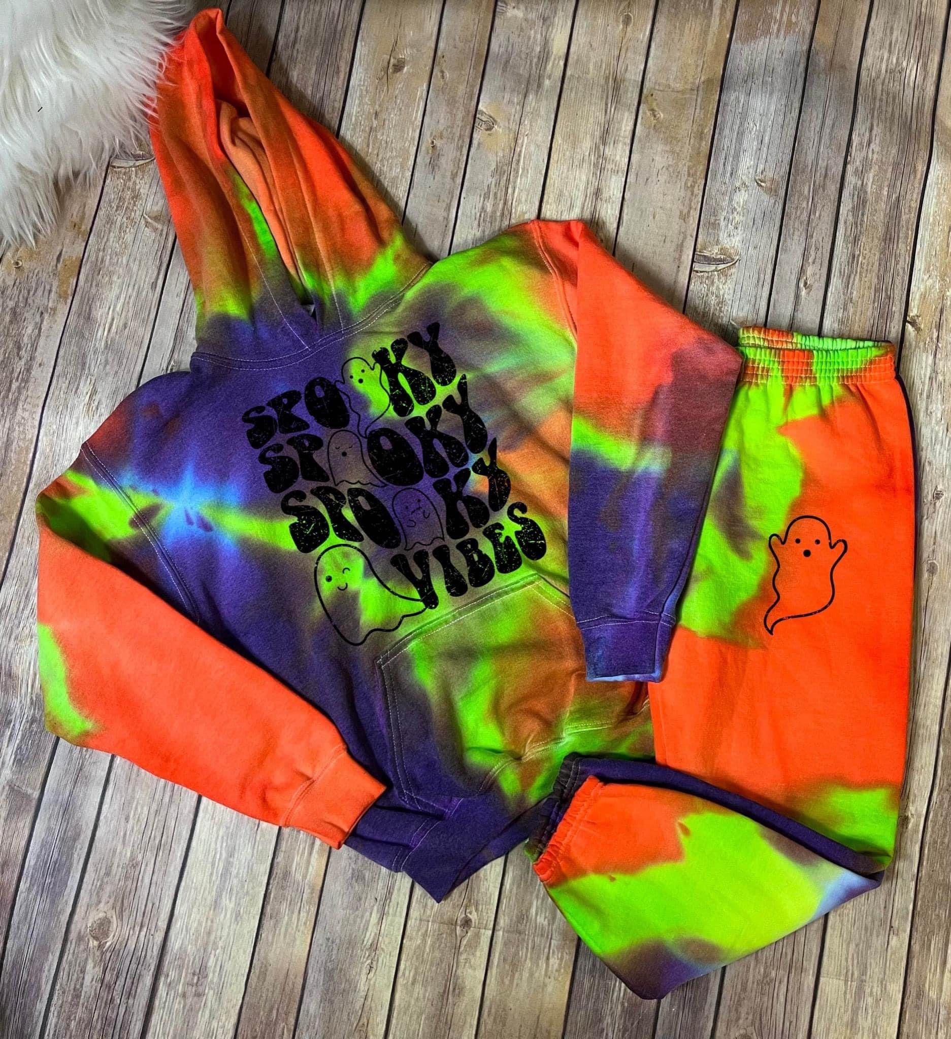 Spooky Vibes Tie Dye Combo Set Fleece