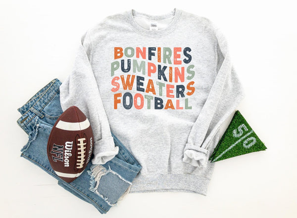 bonfires pumpkins sweaters football