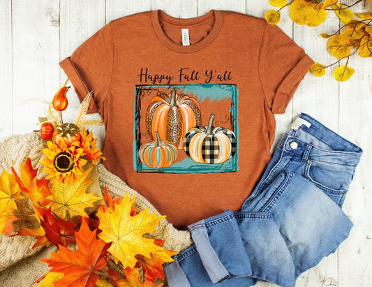 happy fall y all pumpkin frame