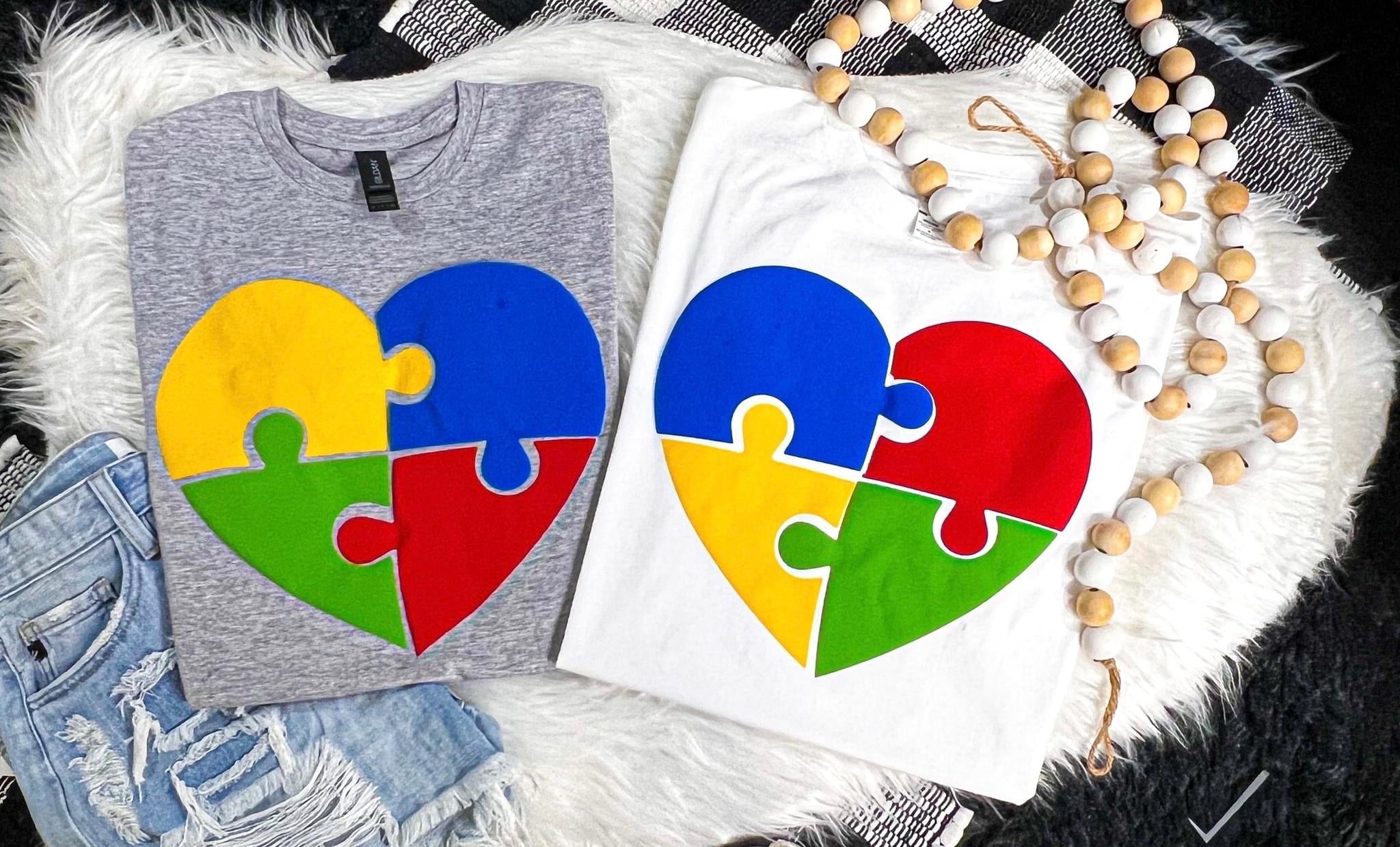 Autism Puzzle Heart Puff