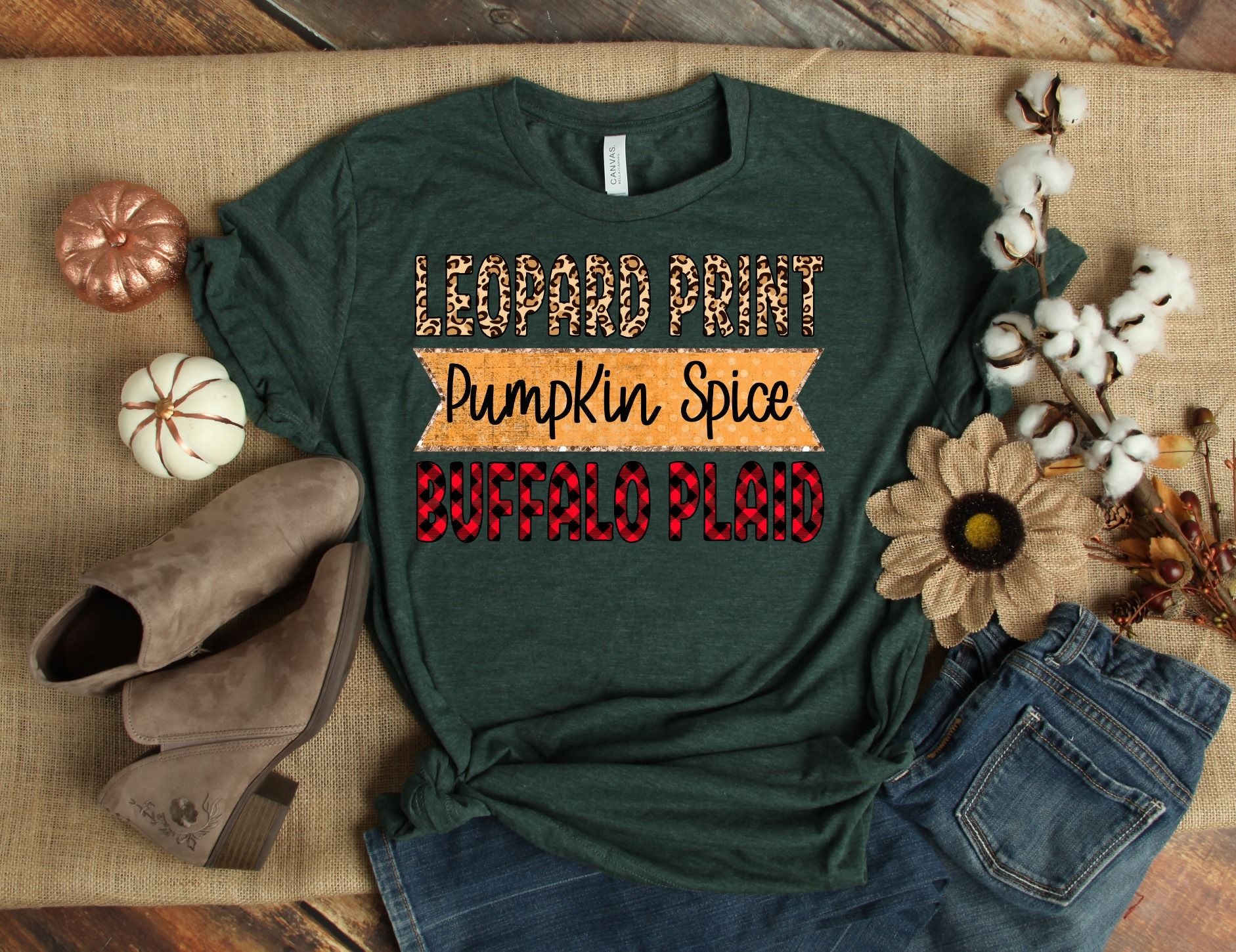 leopard print pumpkin spice buffalo plaid