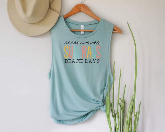 ocean waves sun rays beach days