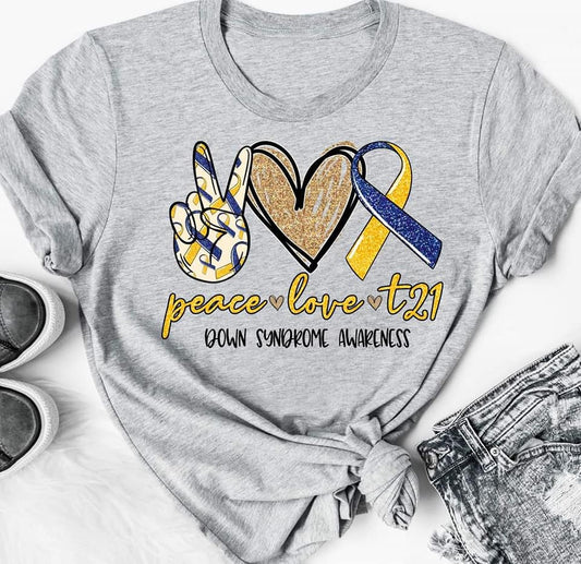 peace love t   down syndrome awareness