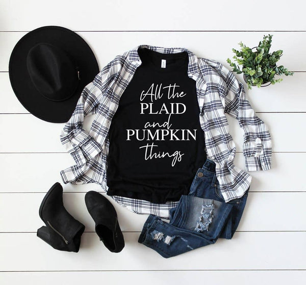 All The Plaid and Pumpkin Things White