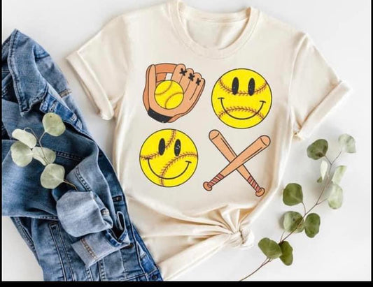 softball smiley face