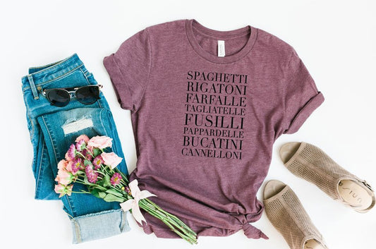 spaghetti rigatoni farfalle