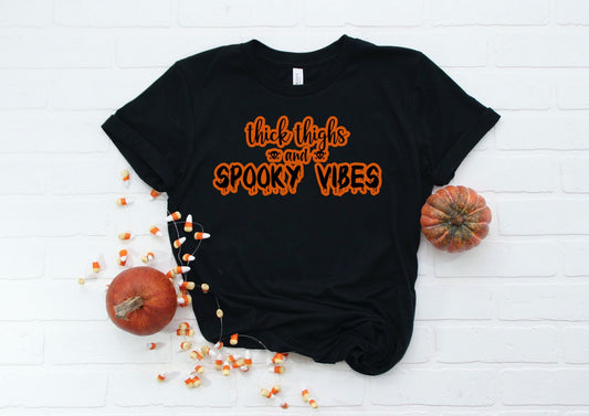 thick thighs and spooky vibes tee