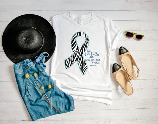 i am fearfully and wonderfully made zebra ribbon